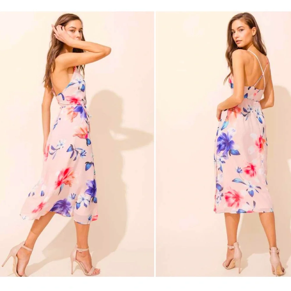Yumi Kim Pink Floral Midi Dress - Picture 2 of 3